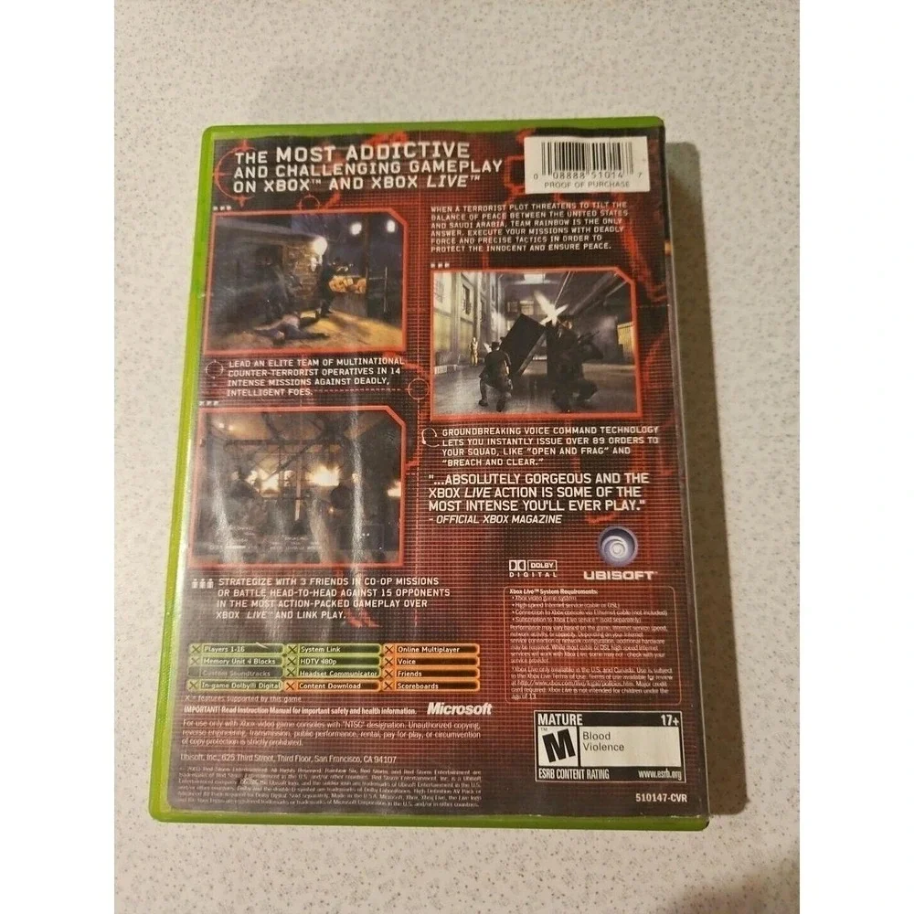 Tom Clancy's Rainbow Six 3 (Microsoft Xbox, 2003)